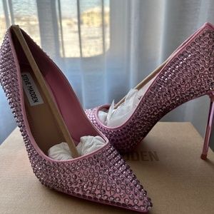 Steve Madden Women Vala Pump  High Hills Rhinestone Pink